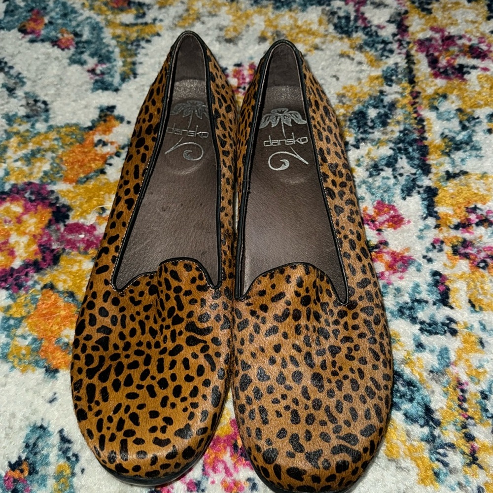 Dansko Olivia Calf Hair Cheetah Loafers 5601910200 Euro 42 US 11.5